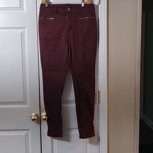 American Eagle burgundy hi rise jeggings  Sz 10